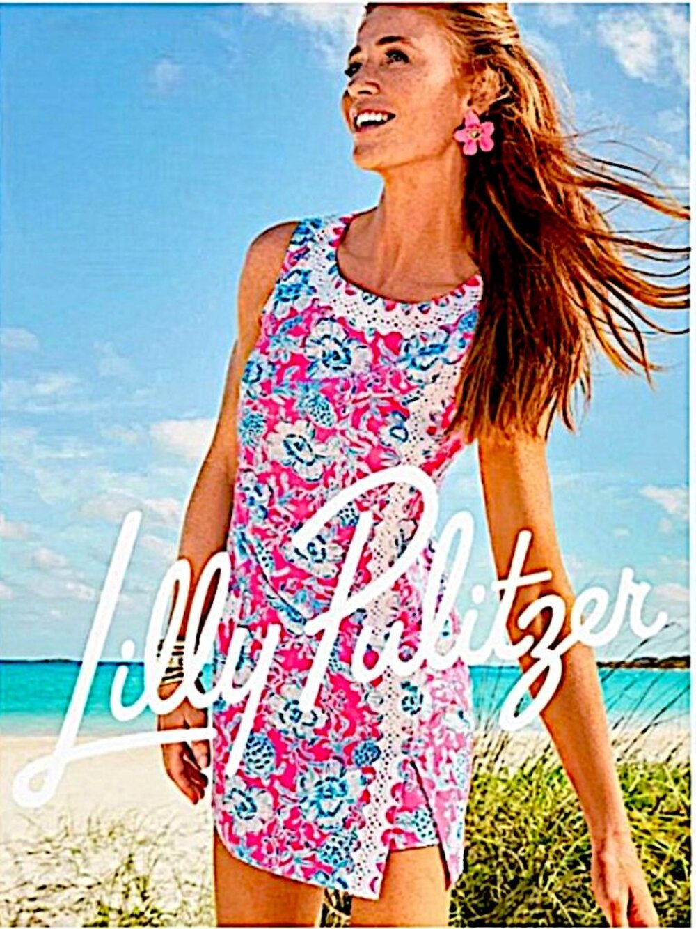 Lilly Pulitzer Ginge Shift Romper in Roxie Pink/Wave N Sea NWT - Size 00